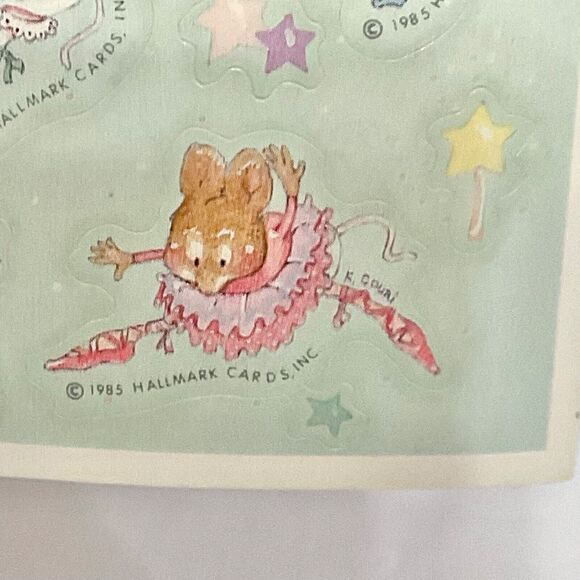 Vintage Stickers Hallmark Sticker Sheet 80s Tina Ballerina 1985 Ballet Mouse - Picture 2 of 3